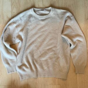 Men's Classic Beige Cashmere Crewneck Sweater